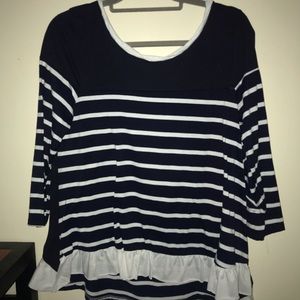 Umgee navy striped top